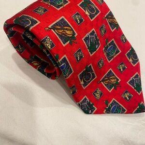Red and Blue Geometric Tie Accessories